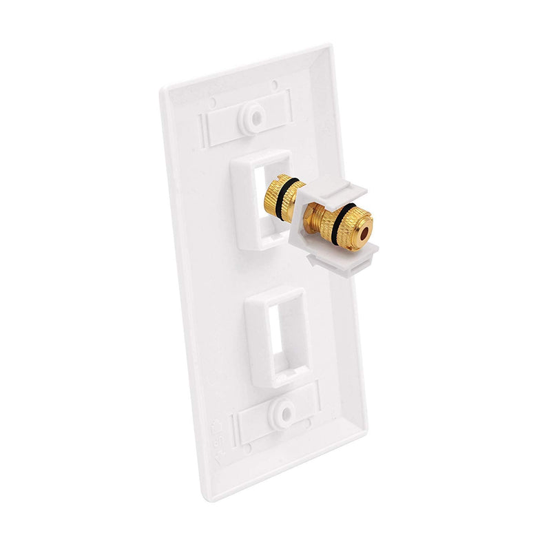 [Australia - AusPower] - VCE Banana Jack Binding Post Keystone Jack Insert with Black & Red Rings, Screw Type Audio Speaker Keystone, 3 Pairs/6 Pack 