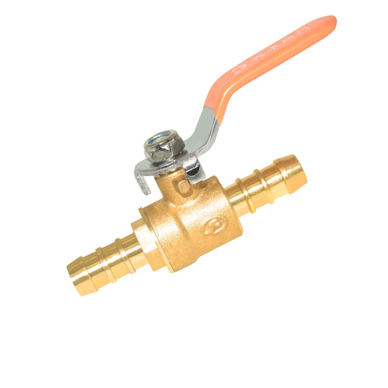 [Australia - AusPower] - Hooshing 3/8" Barbed Shut Off Ball Valve Soild Brass Pipe Tubing Fitting with Clamps for Water Air Fuel Line Oil,Pack of 2 3/8 Inch 