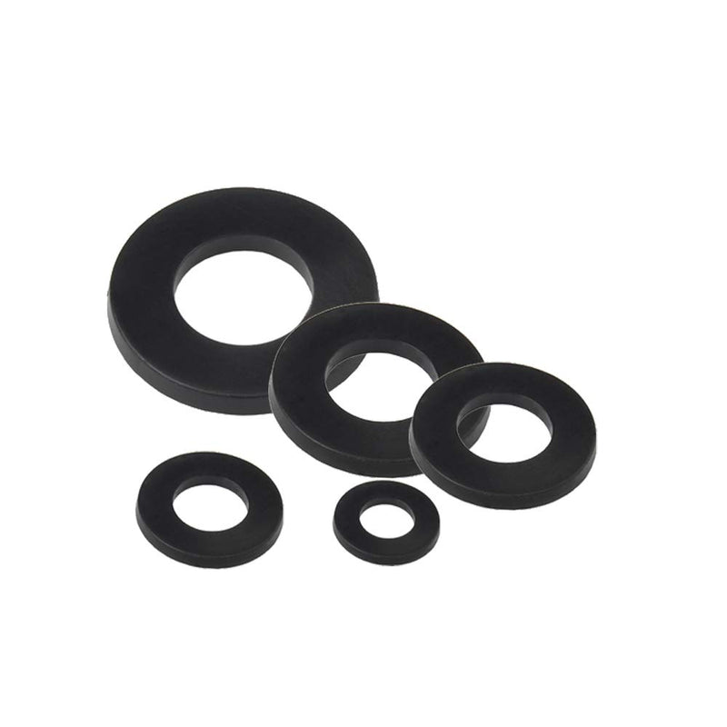 [Australia - AusPower] - SZHKM 550PCS Nylon Flat Washers for Screws Black Washers Round Assorted Washers Multiple Size Classification Kit Box M2 M2.5 M3 M4 M5 M6 M8 M10 