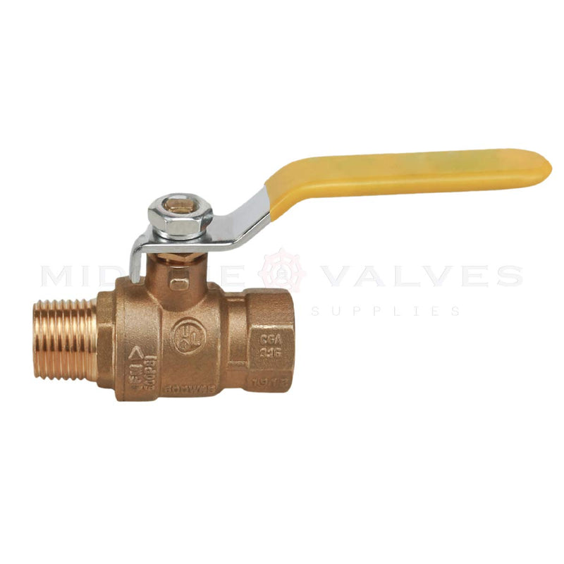 [Australia - AusPower] - Midline Valve 822MF256 Premium Brass Full Port Ball Valve 3/4 in. FIP x MIP Connections Single Pack 3/4 in. 
