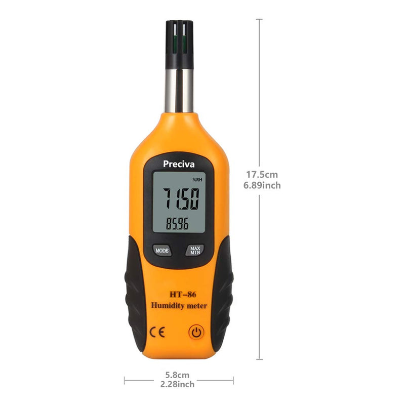 [Australia - AusPower] - Preciva Digital Psychrometer Thermo-Hygrometer, LCD Mini Temperature and Humidity Meter with Dew Point and Wet Bulb Temperature Hygrometer for Industry, Agriculture, Meteorology (9V Battery Included) 