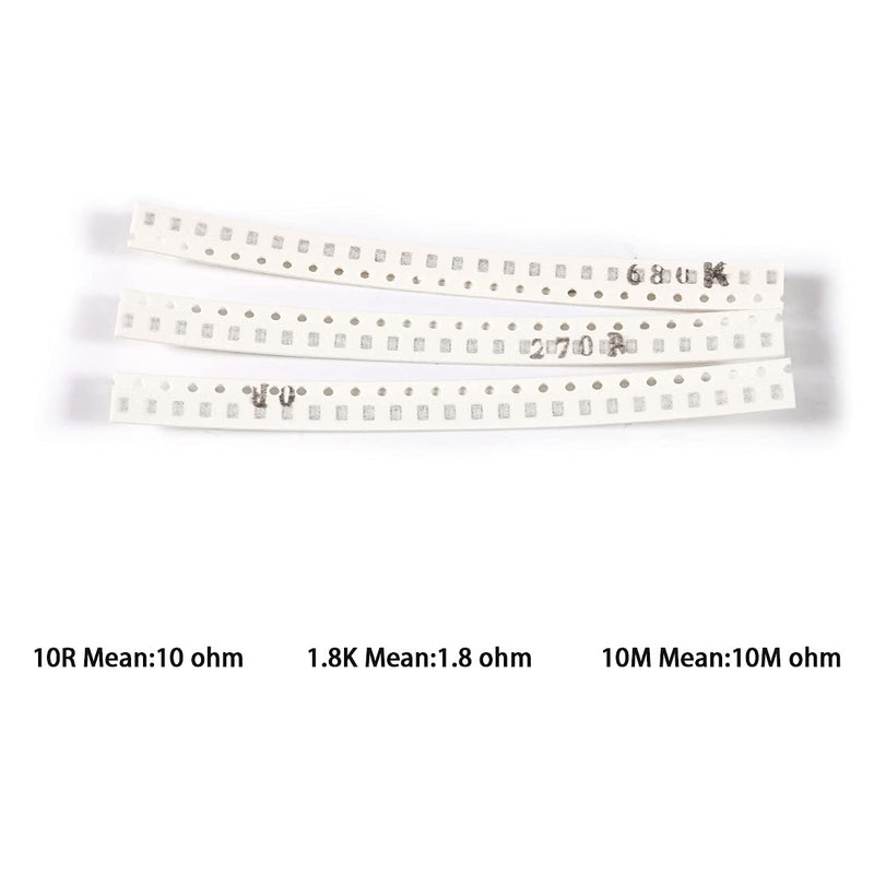 [Australia - AusPower] - 60 Values 0805 SMD Resistor Kit, 1500PCS 0 Ohm -10M Ohm 1/8W SMD Chip Resistors Kit for DIY and Experiments (60 Values x 25pcs, from 0 to 10M ohm) 
