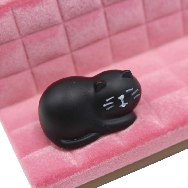 [Australia - AusPower] - Cute Cat Cellphone Stand Resin Miniature Coach Shaped Desk Phone Holder Mount for Girls Smartphones Black Cat 