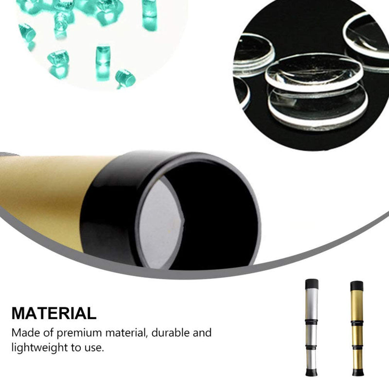 [Australia - AusPower] - NUOBESTY 2pcs Pirate Monocular Telescope Retractable Handheld Telescope Portable Kids Educational Science Toys Spyglass for Travel Watching Games Hiking Hunting Golden Silver 