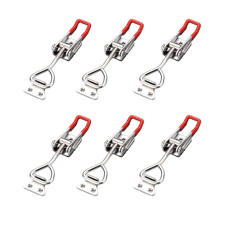 [Australia - AusPower] - E-TING 6-Pack 4001 330Lbs Holding Capacity Adjustable Toggle Latch Clamp Smoker Latch Clamps 150Kg Quick Release Pull Latch Toggle Clamp for Various Tool Box 6x4001 