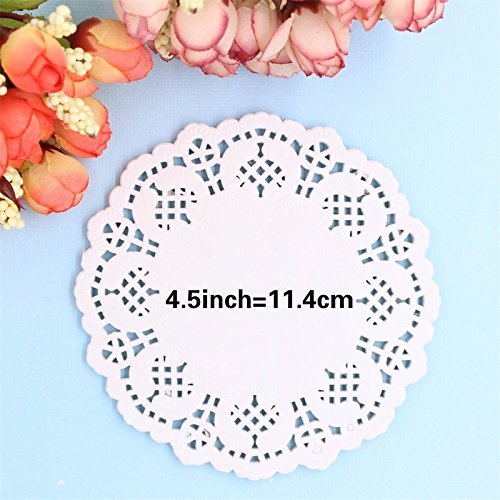 [Australia - AusPower] - DECORA 4.5 inch White Round Paper Lace Doilies for Wedding Tableware Decoration 200pcs Am034s1p200f 
