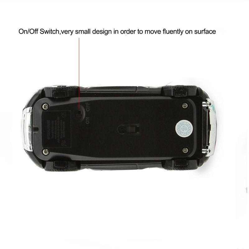[Australia - AusPower] - 3C Light Car Mouse Wireless 2.4GHz Cool Sport SUV Car Shape Mouse Optical Mice 1600 DPI with USB Receiver Suitable for PC/Computer/Laptop (White) 
