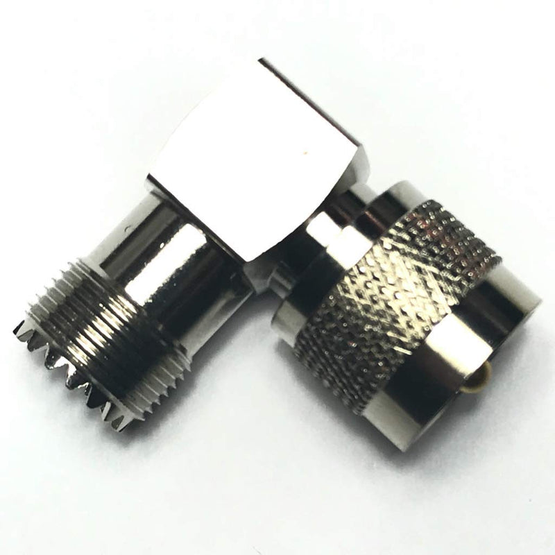 [Australia - AusPower] - CESS Adapter Right Angle UHF Plug Male PL259 to SO239 Female Connector - UHF Male to UHF Female (jcx) (4 Pack) 