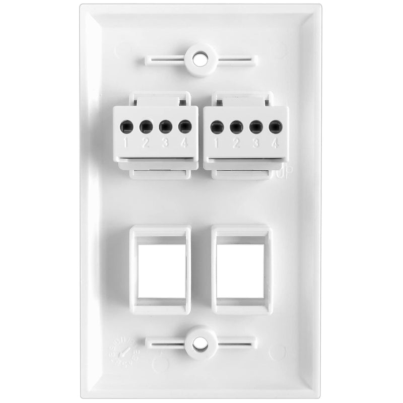 [Australia - AusPower] - NECABLES 5Pack RJ11 Screw Jack CAT3 Telephone Keystone Jack with Screw Terminal on Breakout Board 4 Screws to RJ11 6P4C Female White White 5pcs 
