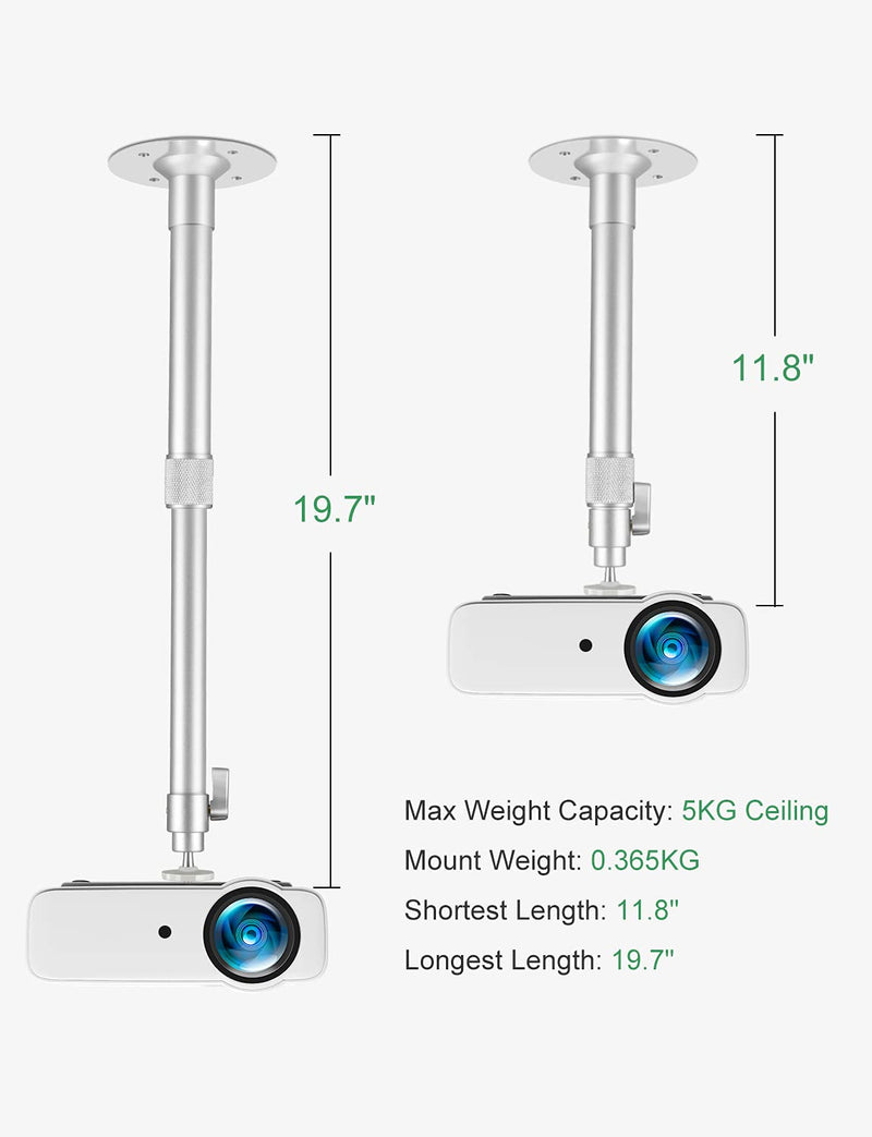 [Australia - AusPower] - Universal Extending Projector Ceiling Mount with Height Extendable Length Adjustable 360° for Different Projector, Digital Camera, Camcorder 