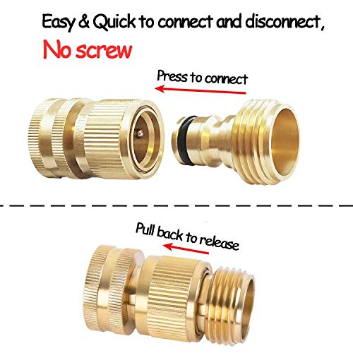 [Australia - AusPower] - HQMPC Garden Hose Quick Connect Solid Brass Quick Connector Garden Hose Fitting Water Hose Connectors 3/4 inch GHT (3 SETS) 3 Sets 