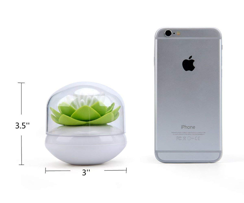 [Australia - AusPower] - Bloss Cotton Swab Holder Q-Tips Holder Lotus Toothpick Holder Small Toothpick Case Toothpicks Organizer Bathroom Vanity Canister -Green Green 1 PCS 