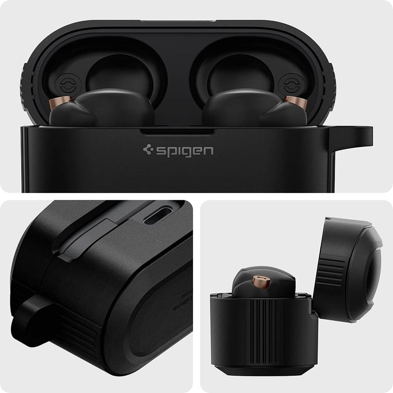 [Australia - AusPower] - Spigen Rugged Armor Designed for Sony WF-1000XM4 Case Cover (2021) - Matte Black 
