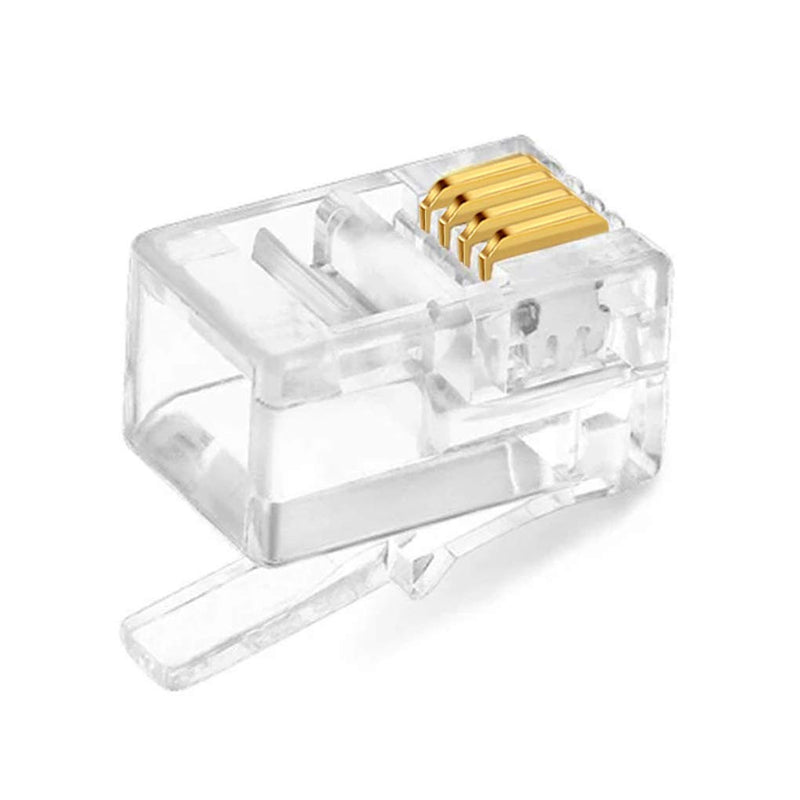 [Australia - AusPower] - NECABLES (20 Pack) 3 Prong Telephone Modular Plug RJ9/RJ10/RJ22 4P4C Connector for Phone Handset Cord (Compatible with Both Solid and Stranded Wire) 