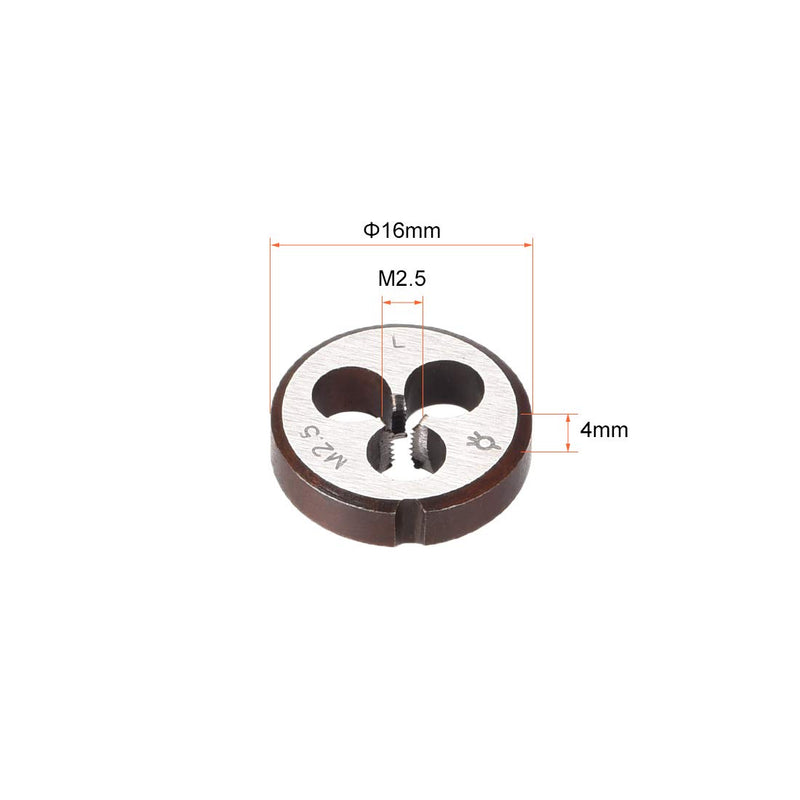 [Australia - AusPower] - uxcell M2.5 X 0.45 Metric Round Die, Machine Thread Left Hand Threading Die, Alloy Steel 