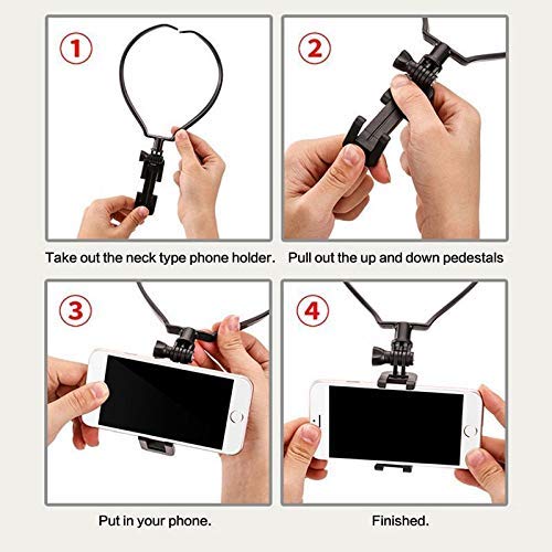 [Australia - AusPower] - FastSun Phone Neck Holder Lazy Neck Holder Stand Universal Neck Hanging Holder Smart Phone Sport Camera Self-Timer Tool Adjustable 4-6 inch Bracket for iPhone for Samsung for GoPro Black 
