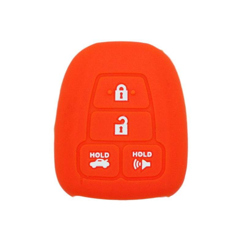 [Australia - AusPower] - SEGADEN Silicone Cover Protector Case Holder Skin Jacket Compatible with TOYOTA 4 Button Remote Key Fob CV2407 Orange 