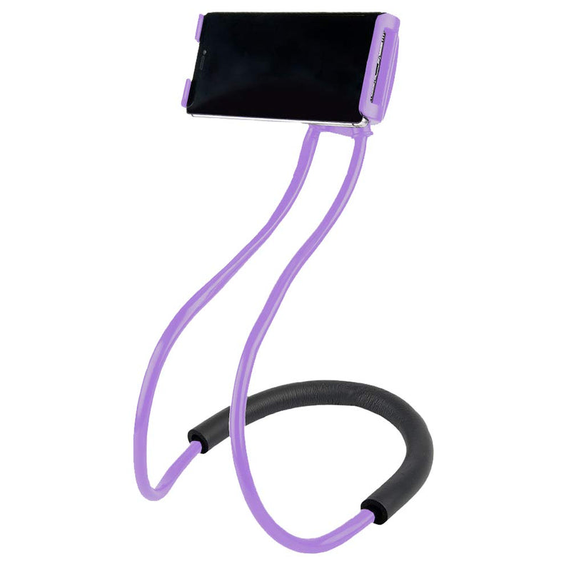 [Australia - AusPower] - Lazy Cell Phone Holder - Universal Phone Holder to Wear Around Neck Lazy Bracket Free Rotating Smart Mobile Phone Mount Stand Purple 