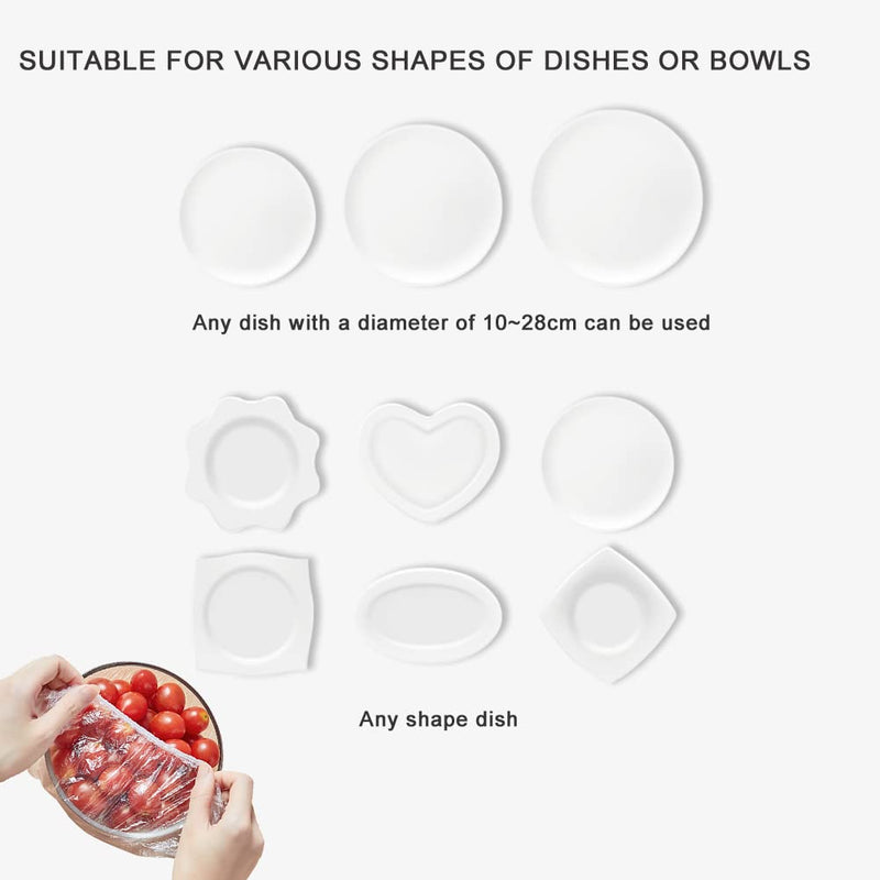 [Australia - AusPower] - 100PCS Disposable Elastic Plastic Food Storage Covers, PE Ultra-thin Bowl Cover, Used for Fruit Preservation and Food Storage 
