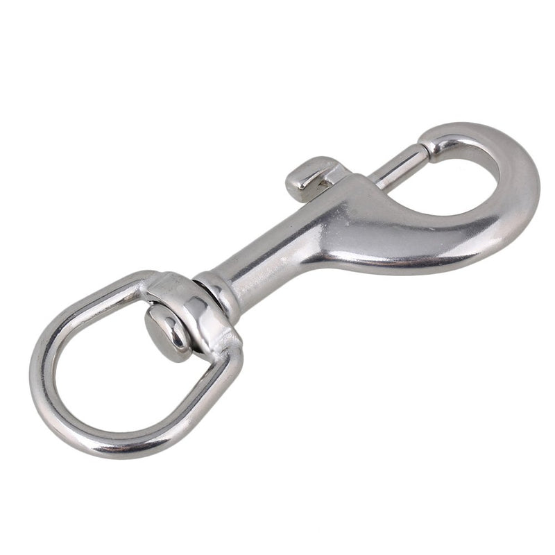 [Australia - AusPower] - BQLZR 90mm Silver Keychain Strap 304 Stainless Steel Round Swivel Swivel-Eye Bolt Snap Hook 