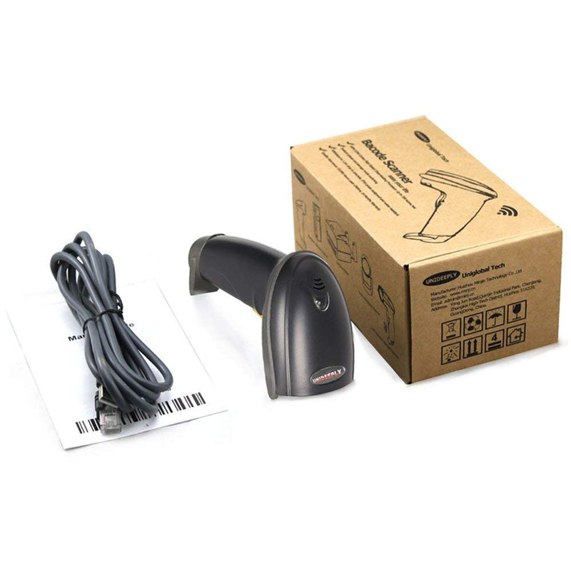 [Australia - AusPower] - 1D Wired Bar Code Scanners Readers for Computers, UNIDEEPLY USB Cable Laser Barcode Handheld, Hand Scanning Label UPC EAN Reader Gun Retails for Supermarket, Convenience Store, Warehouse, Black 