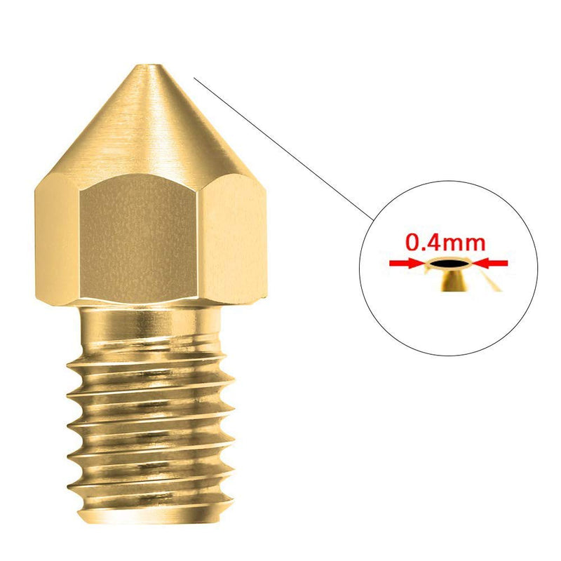 [Australia - AusPower] - 25PCS 0.4MM MK8 3D Printer Brass Extruder Nozzles with 5 Cleaning Needles and Metal Storage Box for Creality Ender 3 Ender 3 pro Ender 5 CR-10 MK8 Makerbot Anet A8 Anet A6 