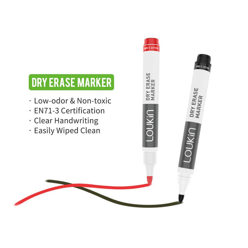 [Australia - AusPower] - LOUKIN Combo Basic KIT, Dry Erase Board Accessory Set (Includes 1 Eraser, 1 Cleaner, 2 Dry Erase Markers and 6 Magnets), Ideal for Office, School or Home Use. 