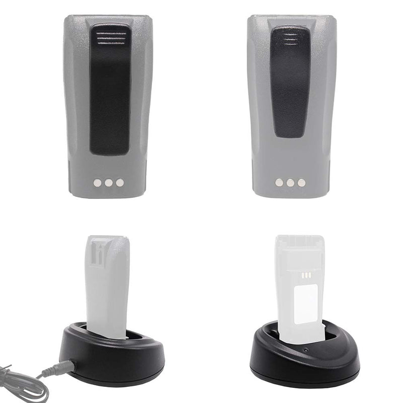 [Australia - AusPower] - WPLN4137 Single-Unit Charger Base Compatible for Motorola CP200 CP200D CP200XLS CP040 CP140 PR400 EP450 DEP450 DP1400 Radio with Belt Clip 2 Pack (Without Charging Cable) 