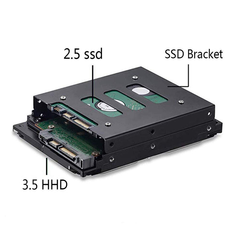 [Australia - AusPower] - PHITUODA 8Pcs 2.5" to 3.5" SSD HDD Hard Disk Drive Bays Holder Metal Mounting Bracket Adapter with Screws for PC Pack of 8 