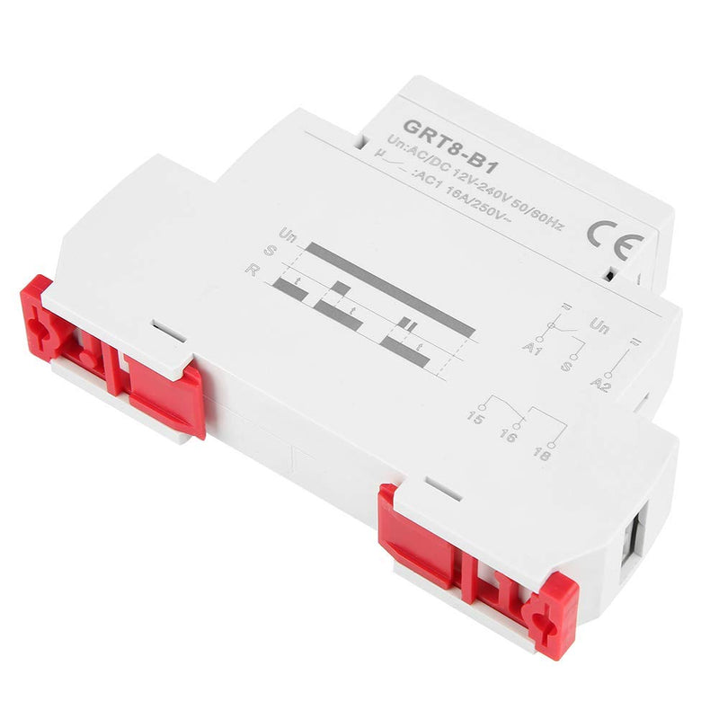 [Australia - AusPower] - AC/DC 12V~240V GRT8-B1 Mini Power Off Delay Time Relay 35mm DIN Rail Single Function Time Off Delay Relay Set by Panel Knob for Power-Off Delay 