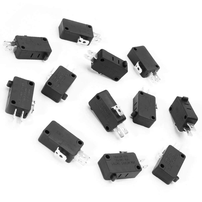 [Australia - AusPower] - 12PAack 125V/250V 16A SPDT Snap Action Button Micro Limit Switch for Microwave Oven Door Arcade KW3 by MUZHI No Hinge 