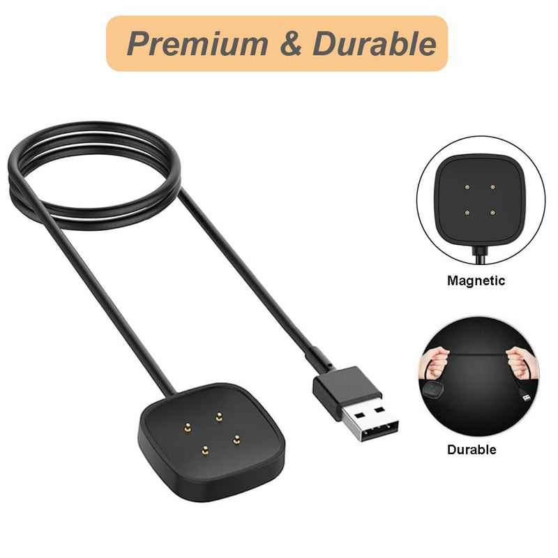 [Australia - AusPower] - Nisyctk Charger for Fitbit Sense/Sense 2/Versa 3/Versa 4, Replacement USB Charging Cable for Versa 4/Versa 3/Sense 2/Sense (3.3ft/1m) 