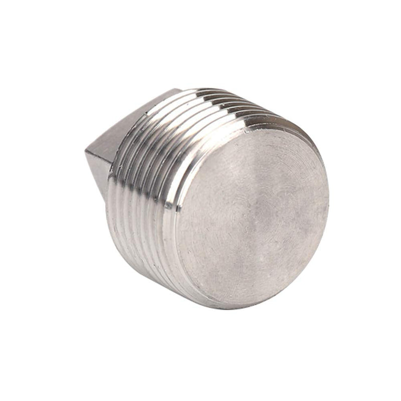 [Australia - AusPower] - Metalwork 304 Stainless Steel Pipe Fitting, Solid Square Head Plug, 3/8" NPT Male (Pack of 2) Pack of 2 