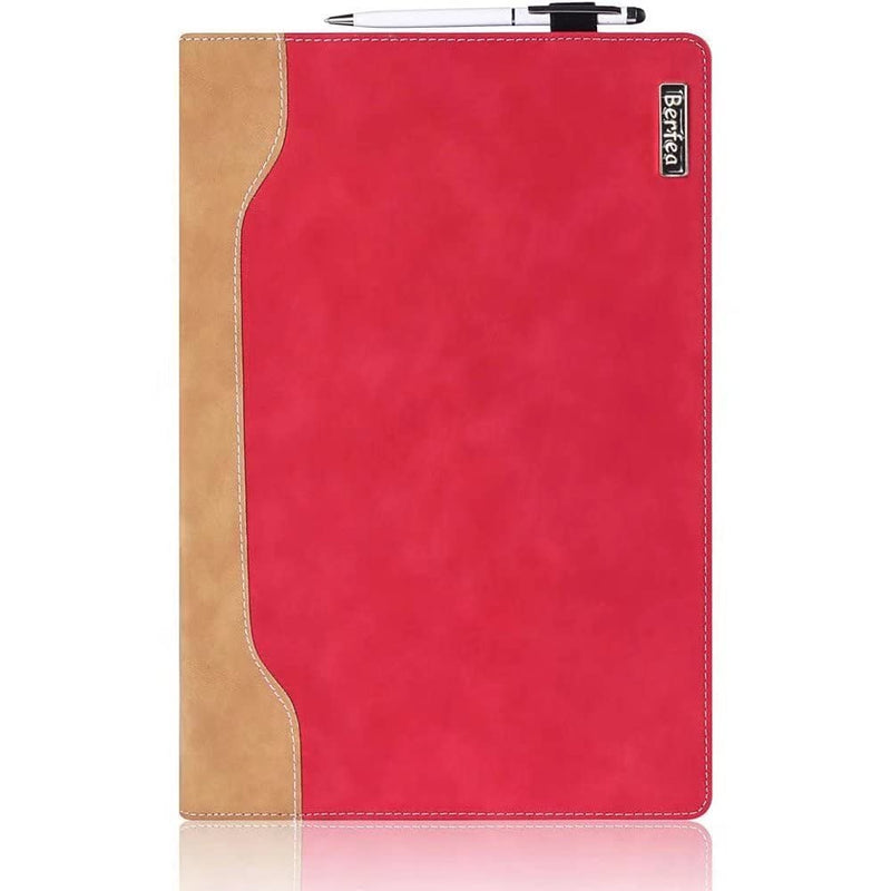 [Australia - AusPower] - Berfea Protective Case Compatible with LG Gram 16 inch Laptop PU Leather Cover Computer Notebook Sleeve Cases Red 