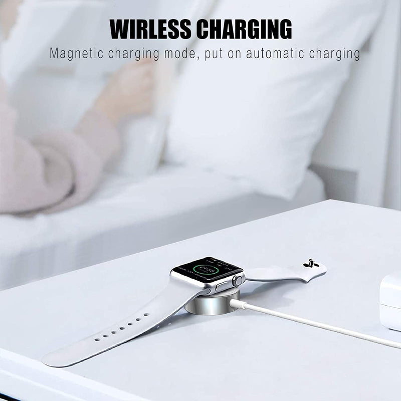[Australia - AusPower] - Magnetic Watch Charger, for Apple Watch Fast Wireless Portable Charging Cable 3.3FT/1M Metal Smart Watch Charger Compatible with Apple iWatch Series Se 6/5/4/3/2/1(38mm 40mm 42mm 44mm) 