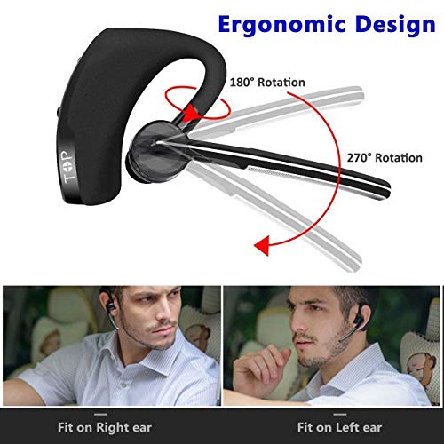 [Australia - AusPower] - Bluetooth Headset,Wireless Earpiece Hands Free Stereo Headphones Business Earphones in-Ear Earbuds with Noise Canceling Mic for Business/Office/Driving Call, Work for iPhone/Samsung/Android Bluetooth Headset 