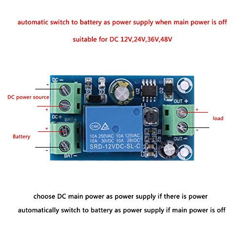 [Australia - AusPower] - Yinhing Power Supply Controller, DC Power/Battery Switch DC 12V 24V 36V 48V 10A Power Supply Battery Controller Emergency Automatic Switch Module 