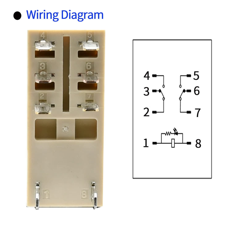 [Australia - AusPower] - Electromagnetic Power Relay Miniature Coil 24V 8A 8 Pins 2PDT 2NO 2NC with Indicator Light and Socket Base (8 Pin- 5A, DC 24V) 8 Pin- 5A 