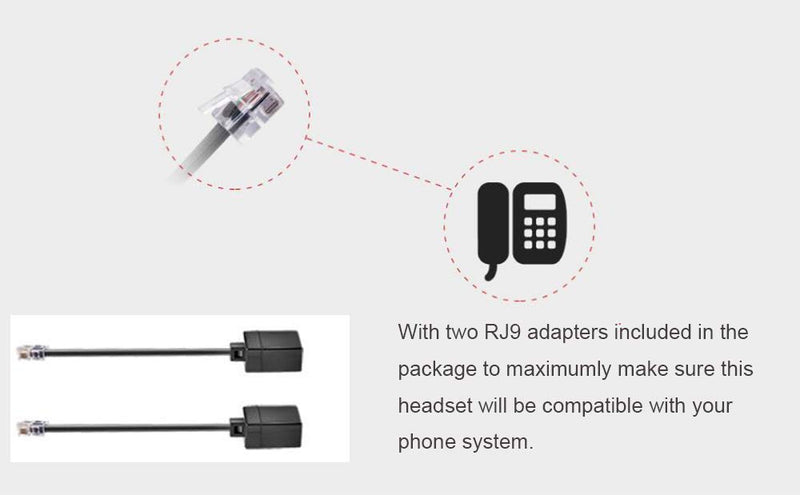 [Australia - AusPower] - Call Center Headset RJ9 Jack with Noise Cancelling Microphone, Landline Deskphone Headset with Mic Mute & Volume Control for Cisco Telephone 6941 7941 7942 7945 7960 7961 7962 7965 8945 