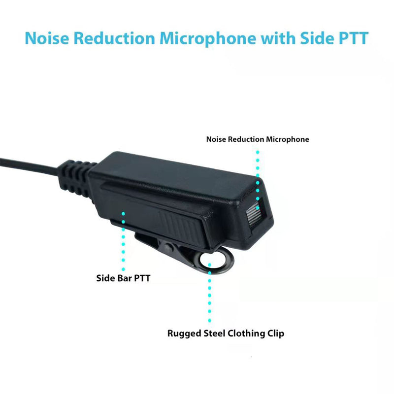 [Australia - AusPower] - Klykon 2 Wire Covert Acoustic Tube Surveillance Earpiece Headset Mic PTT Kit for Motorola XTS2500 XTS5000 XTS3000 XTS1500 Two Way Radio Walkie Talkie 