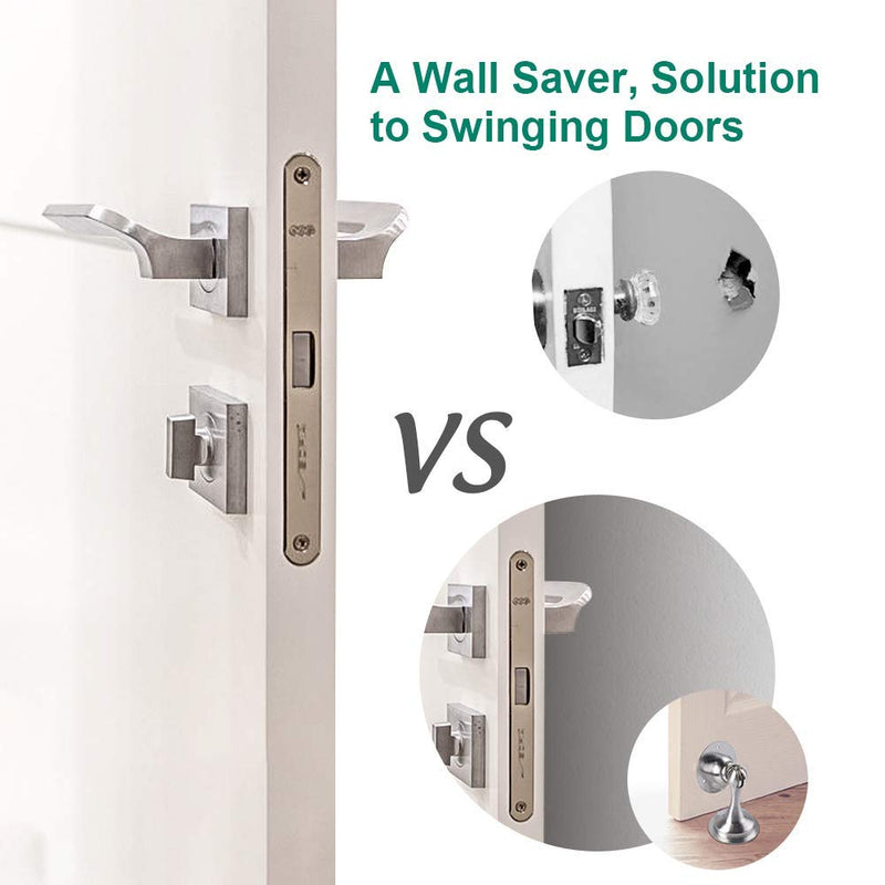 [Australia - AusPower] - Door Stopper, 2 Pack Magnetic Door Stops Catch, Door Magnetic Catch Stainless Steel, No Need to Drill - 3M Double-Sided Adhesive Tape, Keep Your Door Open, 2 Pack for Wide Doors 