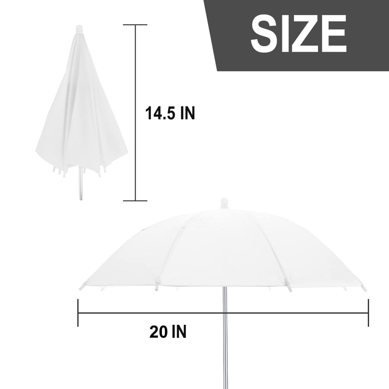 [Australia - AusPower] - Cosmos 2 Pack Photography Light Reflector Umbrella 20 Inch / 50cm Diameter White Translucent Soft Umbrella Photography Photo Video Studio Mini Lighting Diffuser for Portrait & Product Studio Shooting 