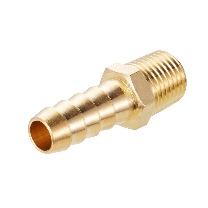 [Australia - AusPower] - Brass Hose Barb Fittings ,3/8" Barb x 1/4" NPT Male Air Hose Pipe Fittings,Compression Hose Fittings Adapter 6pcs 3/8" Barb x 1/4" NPT Male 