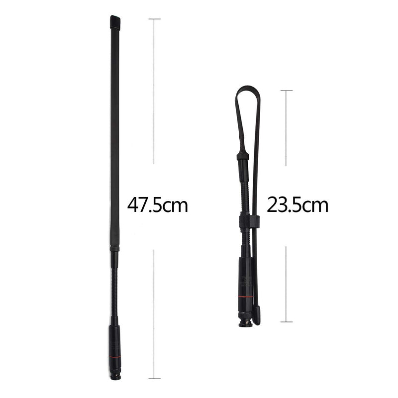 [Australia - AusPower] - TWAYRDIO Gooseneck Foldable BNC Tactical Ham Radio Antenna Dual Band VHF UHF 144Mhz/430Mhz 18.7inch Handheld Radio Scanner Antenna for Vertex Uniden Kenwood TK300 TK320 ICOM IC-W32 IC-V80 