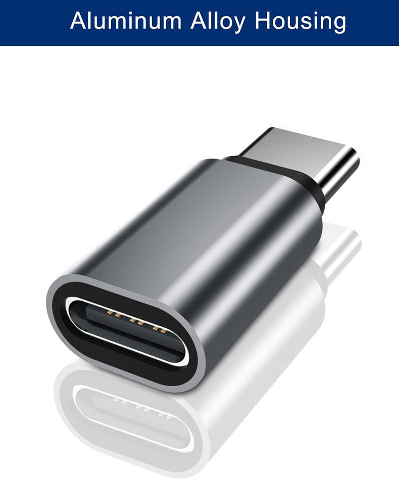 [Australia - AusPower] - USB Type C Extension Adapter 3-Pack,PD USBC 3.1 Gen2 Female to Male Extender Converter,Thunderbolt 3 Extended Connector Compatible for Lifeproof Otterbox Case,MacBook Pro,Samsung DeX Station (Gray) Gray 