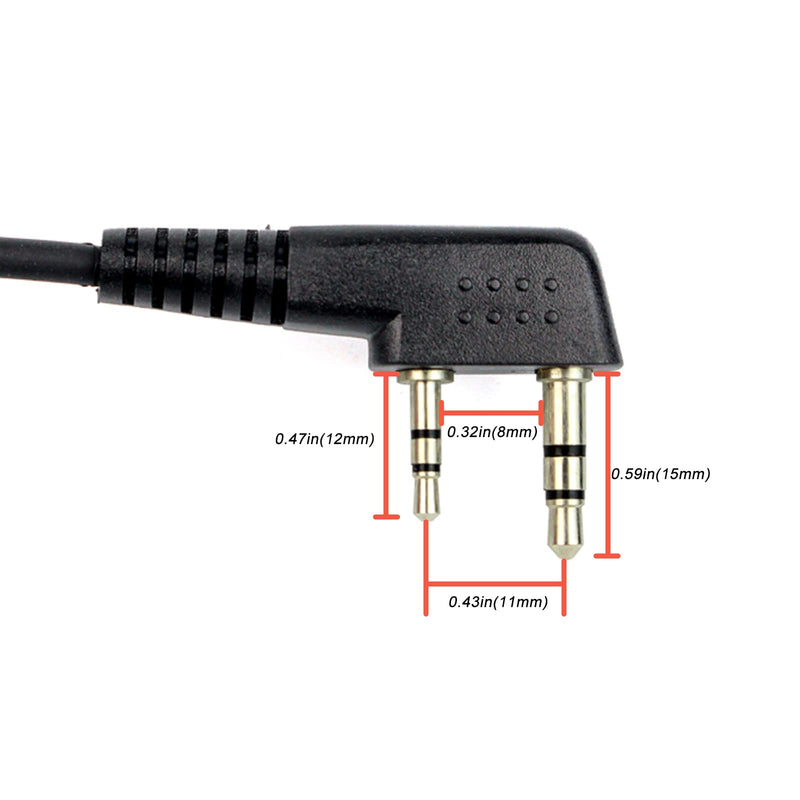 [Australia - AusPower] - Retevis 2 Way Radio Earpiece with Mic 2 Pin D-Type Walkie Talkie Earpiece for Baofeng 888S UV-5R UV-82 Retevis H-777 RT21 RT22 Two Way Radios (1 Pack) 