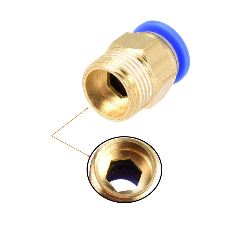 [Australia - AusPower] - uxcell Straight Pneumatic Push to Quick Connect Fittings G3/8 Male x 12mm Tube OD 4pcs 