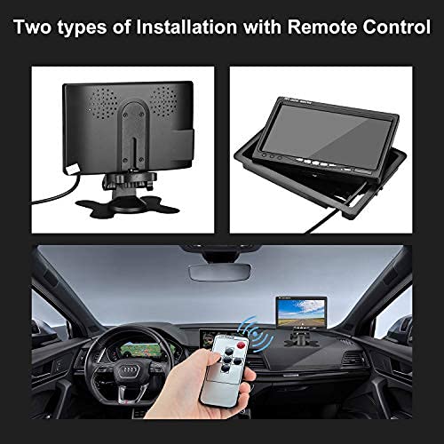 [Australia - AusPower] - Vehicle On-Dash Backup Monitor, 7" Digital HD Car TFT LCD Color Screen Display with 2 Video Input for Rear View Camera (1024 X 600) No Cam 1024 X 600 