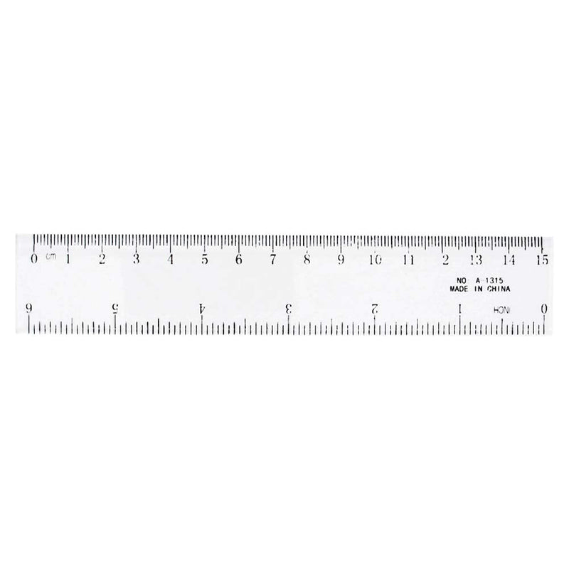 [Australia - AusPower] - Hegebeck Clear Plastic Ruler 15cm/6 Inch Plastic Straight Ruler Flexible Ruler with Inches and Metric Measuring Tool for Learning Drawing 20 Pcs 