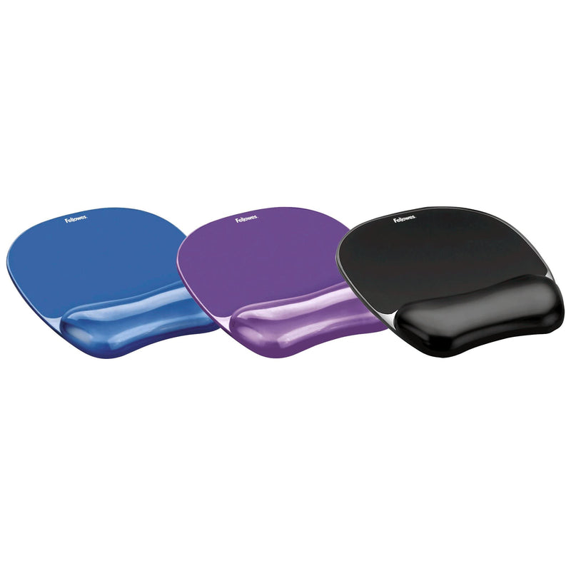 [Australia - AusPower] - Fellowes Gel Crystal Transparent Mousepad and Wrist Rest - Purple, 9.05" x 7.95" 